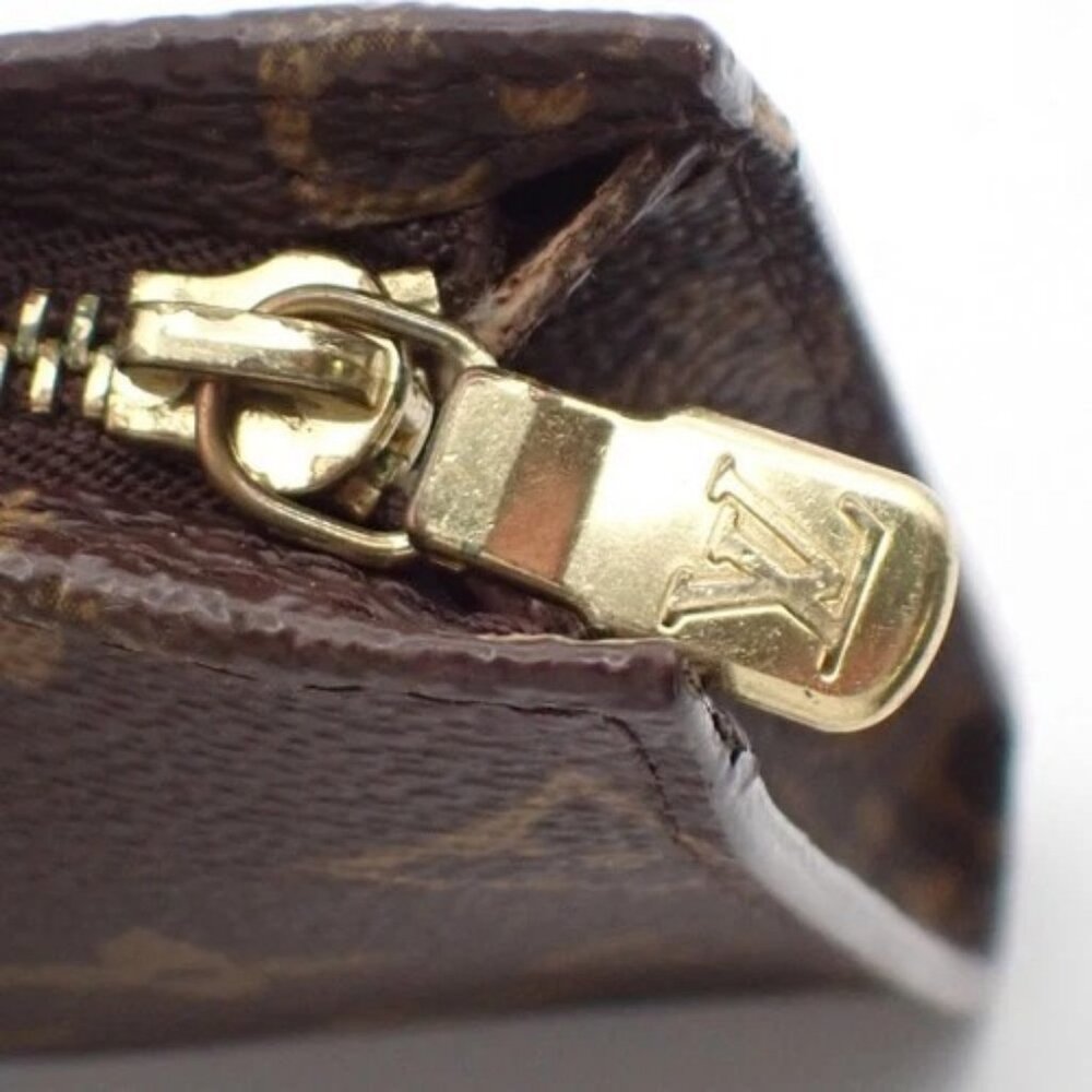 LOUIS VUITTON Logo BUCKET PM Pouch Bag Monogram Leather Brown France 60KB735 - Picture 8 of 14